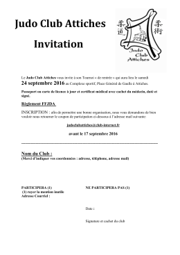 Judo Club Attiches Invitation - Judo Club de Sainghin-en