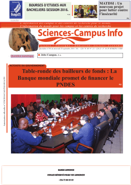 Téléchargez le quotidien Sciences-Campus Info n°161 du mercredi
