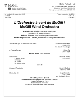 L`Orchestre à vent de McGill / McGill Wind Orchestra