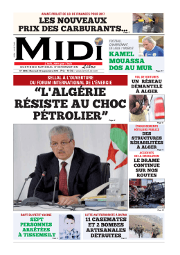 l`algérie résiste au choc pétrolier