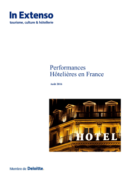 Document Les performances hôtelières en France