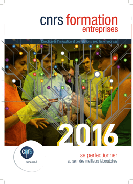 Plaquette 2016 - CNRS formation entreprises