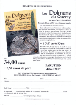Page 1 BULLETIN DE SOUSCRIPTION Les Dolmens du Quercy de
