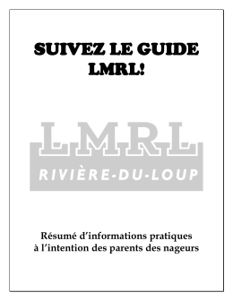 Guide du parent - Les Loups-Marins de Rivière-du-Loup