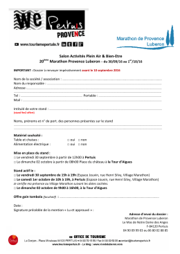 Certificat d`engagement - Marathon de Provence Luberon