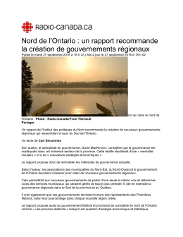 Nord de l`Ontario - Northern Policy Institute