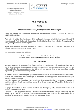 Avis CESC - Collectivité Territoriale de Corse