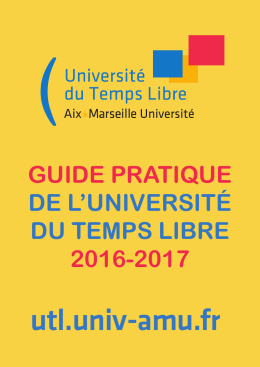 guide pratique de l`université du temps libre 2016-2017