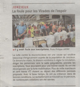 article-du-progres-20160927 - Virade de l`espoir, à Jonzieux, Loire