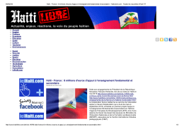 Haïti France : 8 millions d`euros d`appui à l`enseignement