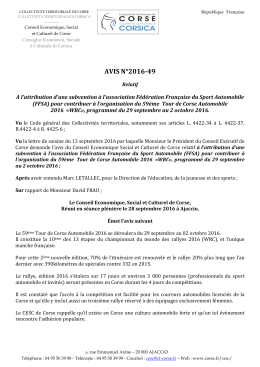 Avis CESC - Collectivité Territoriale de Corse