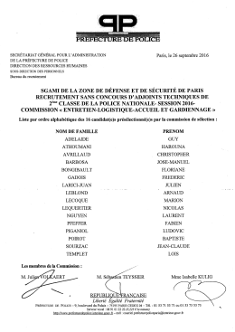 Liste admissibles AT2 PN entretien logistique accueil gardiennage