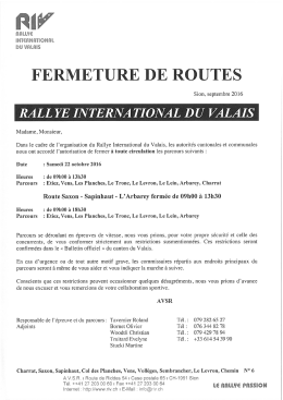 RIV 2016 - Fermeture de routes