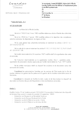 Arrêté municipal - Lourdes