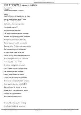 2016: PYRENEES (Le poème de Gigie)