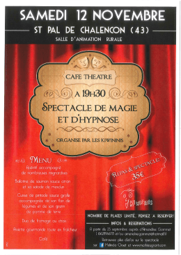 Caf&eacute; Th&eacute;&acirc;tre 12 novembre - Mairie de St Pal de Chalencon