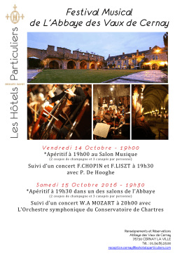 Festival Musical de L`Abbaye des Vaux de Cernay Vendredi 14