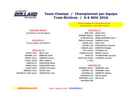 Team Champs / Championnat par équipe Trois-Rivières / 5