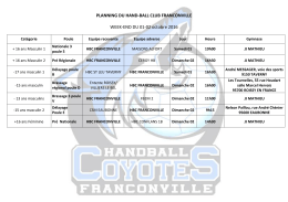 Week-end du 01-02 octobre - Handball Club Franconville