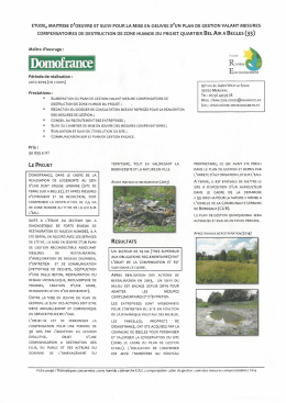 Mesures compensatoires &ndash; zone humide