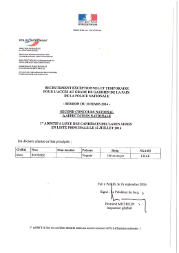 1er additif résultats admis liste principale 2nd concours