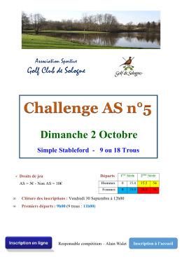 Challenge AS n°5 - Golf de Sologne