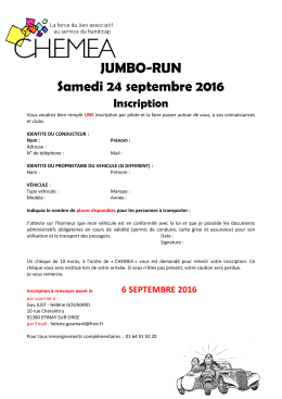 JUMBO-RUN Samedi 24 septembre 2016