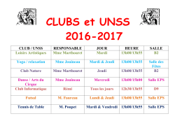 CLUBS et UNSS 2016-2017 - Collège Robert Le Frison Cassel