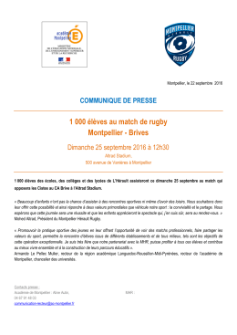 1 000 élèves au match de rugby Montpellier