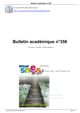 Bulletin académique n°356