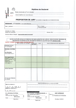 Proposition de jury - Universit&eacute; Paris Diderot