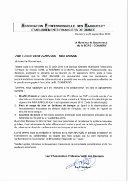 Gouverneur BCRG &ndash; Dossier OUAMOUNO