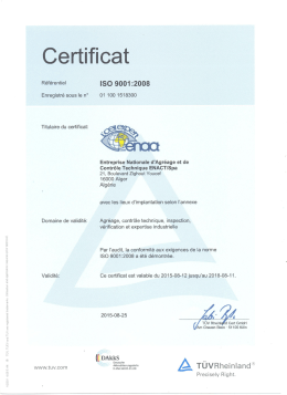 certification de l enact TUV