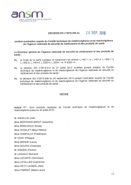 Decision 2016-246 - Nomination comite technique