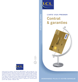 CARTE VISA PREMIER Contrat particuliers - Banque et