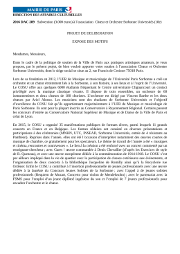 (3.000 euros) à l`association Chœur et Orchestre Sorbonne