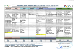 chronogramme de depot et de livraison des