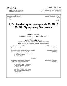 L`Orchestre symphonique de McGill / McGill Symphony Orchestra