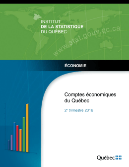 Comptes économiques du Québec – 2e trimestre 2016
