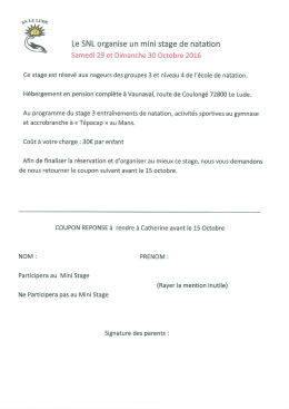 Mini Stage Groupe 3 et Niveau 4