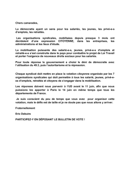 votation citoyenne - union départementale CGT du cantal
