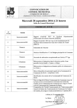 un conseil municipal se tiendra jeudi 28 septembre à 21h00