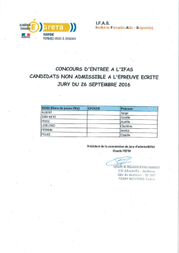 Liste candidats non admissibles