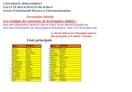 Liste principale - Faculté des Sciences Rabat