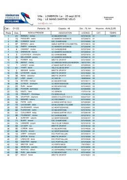 classement regionaux - Le Mans Sarthe Vélo