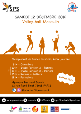 Page 1 SAMEDI 12 D&Eacute;CEMBRE 2016 Volley