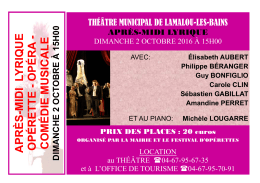 après -midi lyriqu e opérette - opéra - comédie - Lamalou-les