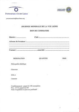 Bon de commande pathologies