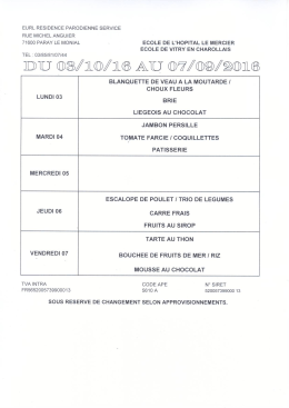 Page 1 EURL RESIDENCE PARODIENNE SERVICE RUE MICHEL