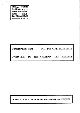 Cahier des charges techniques pour le ravalement de la fa&ccedil;ade